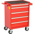 Global Industrial 5 Drawer Red Roller Tool Cabinet - 26.37 x 18.12 x 37.81 in.