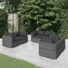 Anself 6 Piece Patio Lounge Set Cushioned Conversation Sets Gray Poly Rattan Sectional Outdoor Furniture for Patio Backyard Balcony Lawn