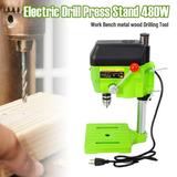 MIDUO 2-Speed Mini Drill Press Stand Woodworking Mortise Machine Drill Press Stand Electric Machine Work Bench DIY 110V 480W Mortising Attachment Kit Mortising Chisels Tenoning Drilling Machine