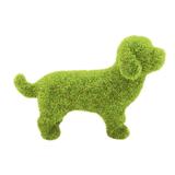 Flocking Animal Figurines Statue Faux Green Simulation Decorative Resin Dog Cute Puppy