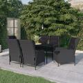 Suzicca 7 Piece Patio Dining Set Dark Gray