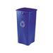 Rubbermaid Commercial 356973BE Untouchable Recycling Container Square Plastic 23 gal Blue