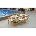 ROSSIO - ICOO Outdoor 7 Piece Retractable Teak Dining Set 82.5 L Extendable Table and 6-Seater Chairs