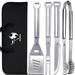 Kona Grill Tools Set - Stainless-Steel Spatula Tongs Fork Knife Openers & Case
