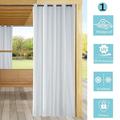 CJC Extra Wide Outdoor Blackout Curtain - Waterproof and Windproof Curtain - Insulated Grommet Insulation L54 * W108 For Porch Pergola Patio 1 Panel White