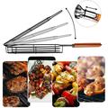 Portable Grilling Baskets - Companion Nonstick Kabob Grilling Baskets for Outdoor Grill - Loose Veggies Fruits Vegetable and Meat Grill Baskets by conditiclusy