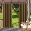 SHANNA Indoor/Outdoor Curtains - Grommet Top Waterproof Windproof Privacy Blackout Drapes for Garden Porch Gazebo Patio Brown 52*108 in 2 Panel
