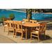 Grade-A Teak Dining Set: 6 Seater 7 Pc: 118 Double Extension Oval Table And 6 Osborne Arm Chairs Outdoor Patio WholesaleTeak #WMDSWVm