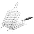 Grilling Basket Metal Mesh with Foldable Handle Picnic Camping Barbecue Sausage Grill Rack Net