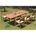 Teak Dining Set:6 Seater 7 Pc - 94 Rectangle Table and 6 Montana Stacking Arm Chairs Outdoor Patio Grade-A Teak Wood WholesaleTeak #WMDSMT9