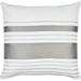 Signature Home Collection 22 Gray and White Striped Square Outdoor Patio Throw Pillow