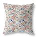 HomeRoots 414431 20 in. Roses Indoor & Outdoor Throw Pillow Light Green Red & Indigo