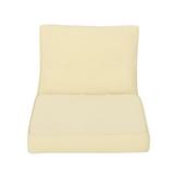 GDF Studio Massey Outdoor Water Resistant Fabric Club Chair Cushions with Piping Cream