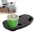 Outdoor Portable Folding Lounger Garden Beach Chair Recliner Tray Clip On Side Table Drinks Cup Holder