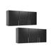 Home Square 2 Piece Wood Wall Cabinet Set with 3 Adjustable Shelf in Black