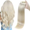Full Shine Seamless Clip in Hair Extensions 20 inch 8 Pcs Human Hair Clip in Extensions Real Remy Hair Platinum Blonde