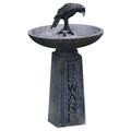 Huntermoon Garden Statue Sculpture Multi-Purpose Crows Black Halloween Home Decor Polyresin Bird Bath