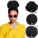 SEGO Short Afro Curly Puff Ponytail Synthetic Hair Extensions Fluffy Synthetic Drawstring Hair Bun Messy Updo Hairpiece for Women