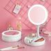 BOOBEAUTY Makeup Vanity Mirror Dressing Table 10X Magnification Double Sided Folding LED Desk Mirror USB Charging Retractable 180?Swivel Illuminated Mirror