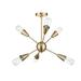 Novogratz x Globe Clementine 6-Light Matte Gold Semi-Flush Mount Ceiling Light 61090