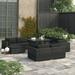 vidaXL 10 Piece Garden Lounge Set with Cushions Poly Rattan Black 46756