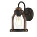 Westinghouse Lighting Cindy One-Light Indoor Wall Fixture with Barnwood Accents Oil-Rubbed Bronze