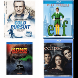 Assorted 4 Pack Blu-Ray Bundle: Cold Pursuit Elf WarnerBrothers Kong: Skull Island BD The Twilight Saga: Eclipse