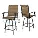 Bigroof Outdoor 2-Piece Swivel Bar Stools High Patio Chairs with Sling Seat