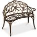 Best Choice Products Outdoor Bench Steel Garden Patio Porch Furniture w/ Floral Accent Antique Finish - Bronze