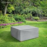 Medium Square Outdoor Side Table or Ottoman Cover - Outdoor Square Table Covers - Patio Ottoman Washable - Heavy Duty Furniture 26 Grey