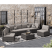 7 Piece Patio Furniture Set Outdoor Furniture Patio Sectional Sofa All Weather PE Rattan Outdoor Sectional with Cushion and Coffee Table.