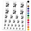 Ballerina on Toes Slippers Shoes Ballet Dance Water Resistant Temporary Tattoo Set Fake Body Art Collection - Black