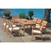 Grade-A Teak Dining Set: 8 Seater 9 Pc: 60 Rectangle Table And 8 Vellore Stacking Arm Chairs Outdoor Patio WholesaleTeak #WMDSWVm