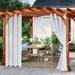 White Patio Sheer Curtains for Patio Waterproof Wind Blowing Curtains Panels with Grommet Top and Tiebacks in Porch Pergola Cabana Gazebo Deck Set of 1 Panels (W52 x L96 White)