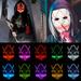 Gustave Scary Halloween LED Mask EL Grow Mask 3 Lighting Modes LED Light UP Creepy Face Mask for Halloween Costume Cosplay Party Red