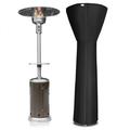 BELLEZE 48 000BTU Patio Heater in Hammered Bronze and Stainless Steel W/ Adjustable Table Double-Side Waterproof Black Heater Cover