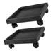 KINJOEK 2 Pack 11.8 Inch Wheeled Planter Saucer Black Square Pot Trolley with Wheels Square Plant Caddy Rolling Plant Stand