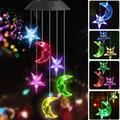 Solar Powered LED Wind Chime Outdoor Color-Changing Led Star Wind Chimes Automatic Light Sensor Outdoor Indoor Decor Yard Decorations Solar Light Mobile Memorial Wind Chimes Birthday Gifts
