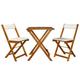 Festnight 3 Piece Folding Bistro Set with Cushions Solid Acacia Wood