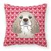 Carolines Treasures BB5286PW1414 Cocker Spaniel Fabric Decorative Pillow 14Hx14W multicolor