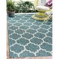 Unique Loom Trellis Indoor/Outdoor Trellis Rug Teal/Gray 2 2 x 3 1 Rectangle Geometric Modern Perfect For Patio Deck Garage Entryway