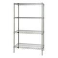 4- Shelf Chrome Wire Shelving Starter Kit - 21 x 48 x 63 in.