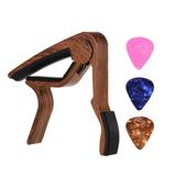 Aluminum Alloy Wood Color Guitar for 6-string Folk Guitar Electric Guitar with 3pcs Random Color Picks