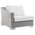 Sofa Corner Chair Rattan Wicker Light Grey Gray White Modern Contemporary Urban Design Outdoor Patio Balcony Cafe Bistro Garden Furniture Hotel Hospitality