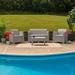 Flash Furniture Seneca 4 Piece Outdoor Faux Rattan Chair Loveseat and Table Set in Seneca Light Gray