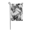 LADDKE Gray White Abstract Black and Creative Contemporary Marble Watercolor Garden Flag Decorative Flag House Banner 28x40 inch