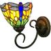 TFCFL Tiffany Style Stained Glass Drogfly Wall Sconce Indoors Lamp Wall Light Antique