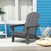 Costaelm Paradise Classic Adirondack Folding Adjustable Chair Outdoor Patio HDPE Weather Resistant Gray