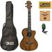 Luna UKE HTT KOA Tenor Ukulele with Built-in Preamp TMS Bundle