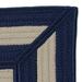 5 x 8 Navy Blue and Beige Fresh Geometric Patterned Outdoor Area Throw Rug